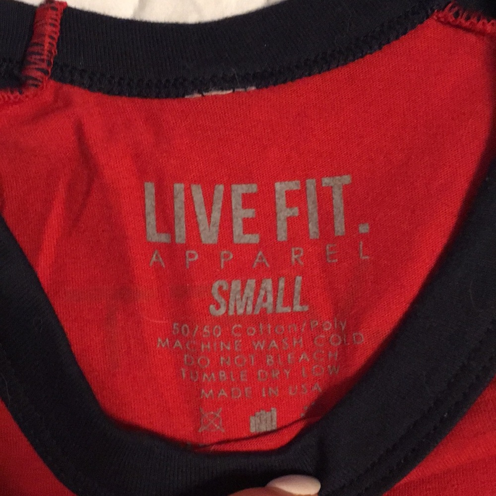 Live Fit Navy/Red Raglan - Picture 2 of 3